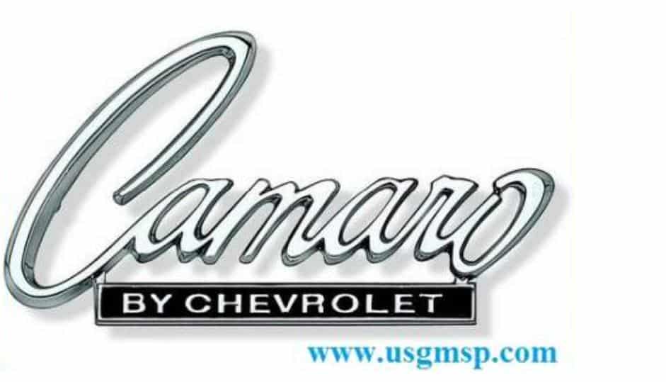 Emblem "Camaro by Chevrolet" Trunk lid/header panel 68-69